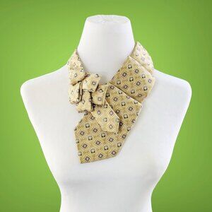 Ogsplosh Women's Ascot Scarf Yellow And Blue Geometric Print